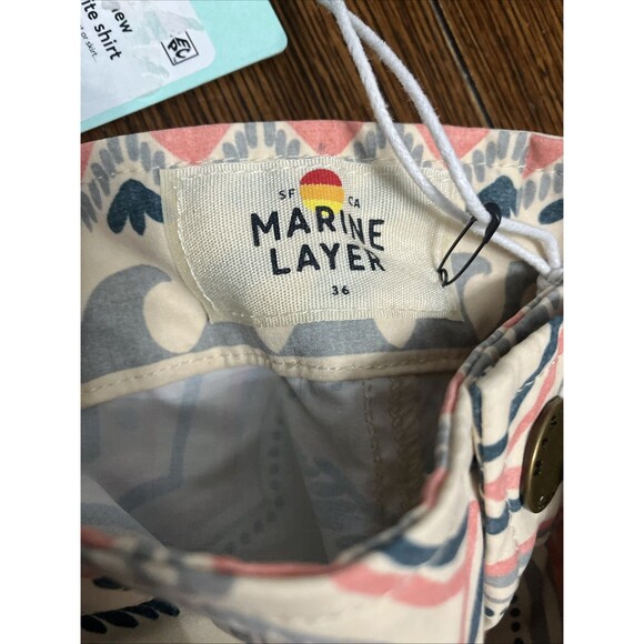 Men’s Marine Layer Size 36 Archive Parker Tailored Swim Trunk 6” Palm Print NWT - Picture 4 of 4